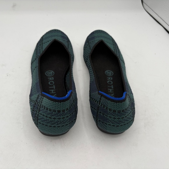 Rothy’s The Lounge Loafer In Preppy Plaid Green and Blue Size 6.5 retired flats - Picture 11 of 11